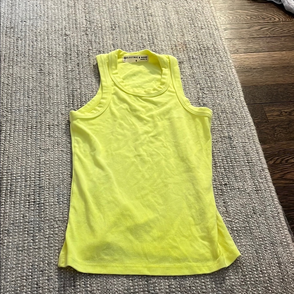 Electric & Rose Yellow Fitted Sleeveless Tank Top